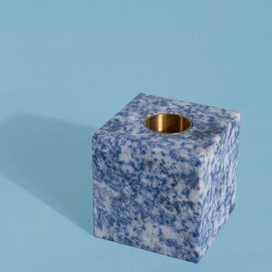 New Discontinued Joanna Buchana Cube Candlestick  in Rose&Blue Quartz